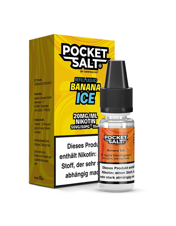 Pocket Salt Banana Ice Nikotinsalz Liquid 20mg/ml by Drip Hacks