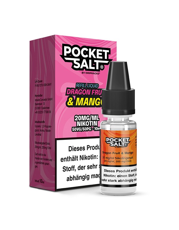 Pocket Salt Dragonfruit & Mango Nikotinsalz Liquid 20mg/ml by Drip Hacks