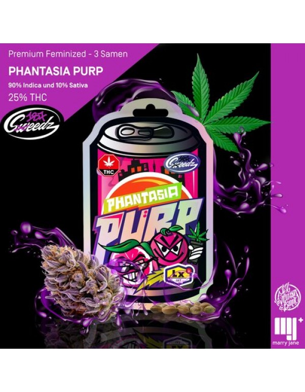 187 Sweedz Cannabis Samen LX Phantasia Purp 3 Stü...