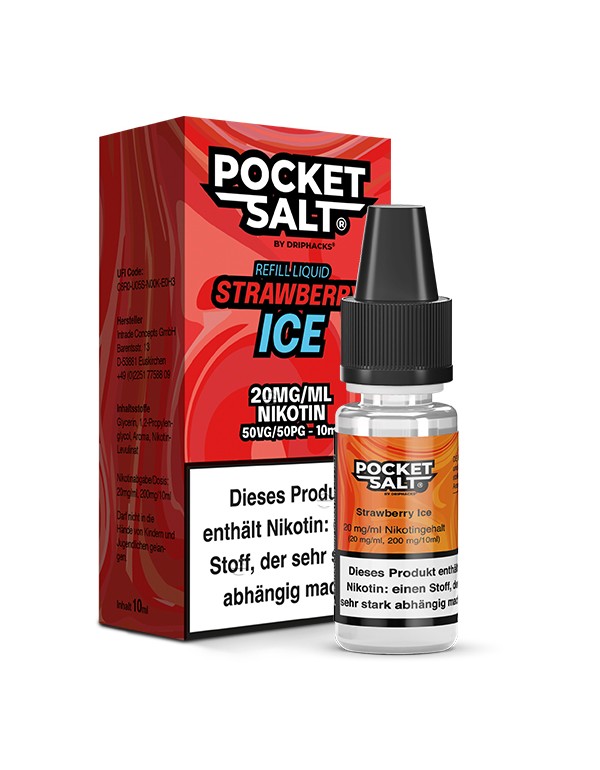 Pocket Salt Strawberry Ice Nikotinsalz Liquid 20mg/ml by Drip Hacks