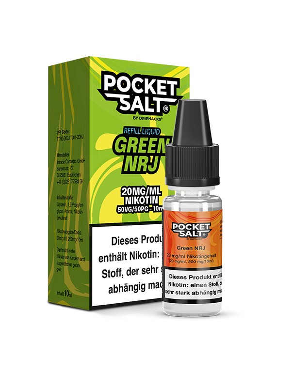 Pocket Salt Green NRJ Nikotinsalz Liquid 20mg/ml by Drip Hacks