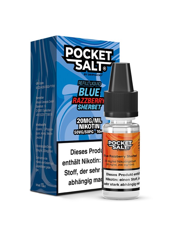 Pocket Salt Blue Razzberry Sherbet Nikotinsalz Liquid 20mg/ml by Drip Hacks