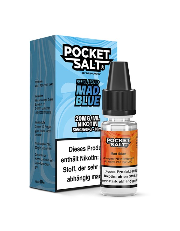 Pocket Salt Mad Blue Nikotinsalz Liquid 20mg/ml by Drip Hacks