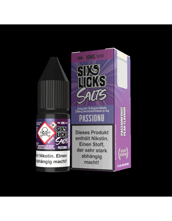 Six Licks Nikotinsalz Liquid 10mg/ml PASSION 8