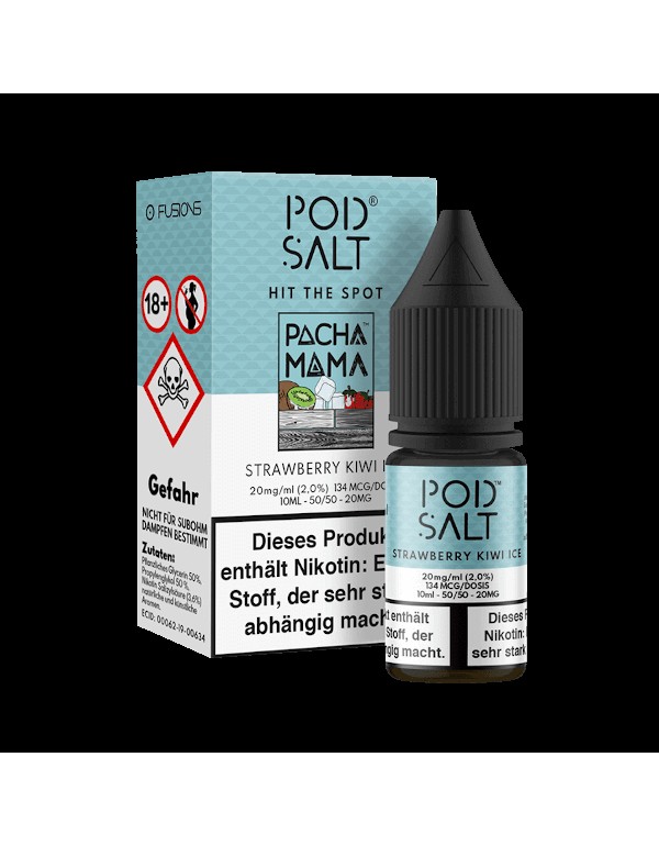 PODSALT  Fusion Pacha Mama - Strawberry Kiwi Ice Liquid (50/50) 20mg 10ml