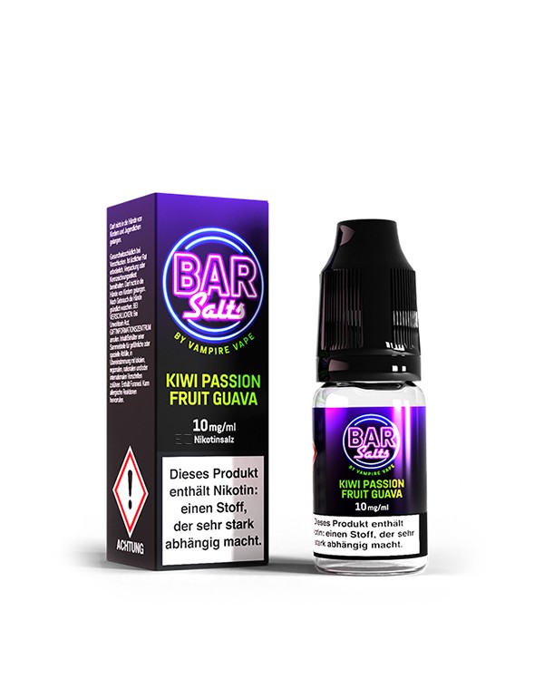 Bar Salts KIWI PASSION FRUIT GUAVA by Vampire Vape 10mg/ml Liquid 10ml