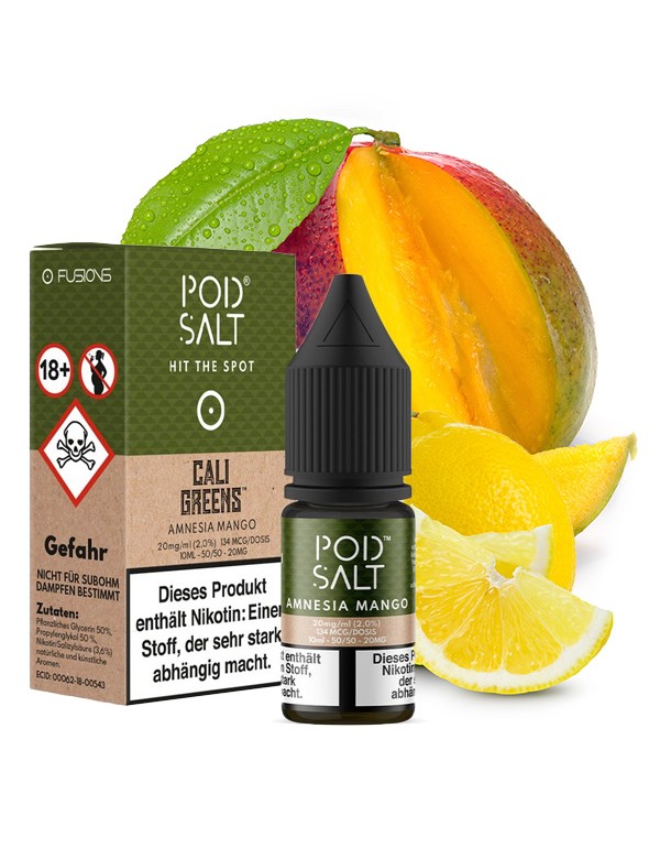 PODSALT  Fusion Cali Greens - Amnesia Mango Liquid...