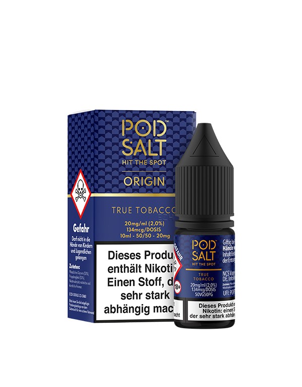 PODSALT Origin True Tobacco Nikotinsalz Liquid (50/50) 20mg/ml 10ml