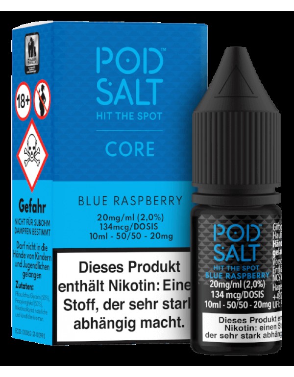 PODSALT Core Blue Raspberry Liquid (50/50) 20mg 10ml