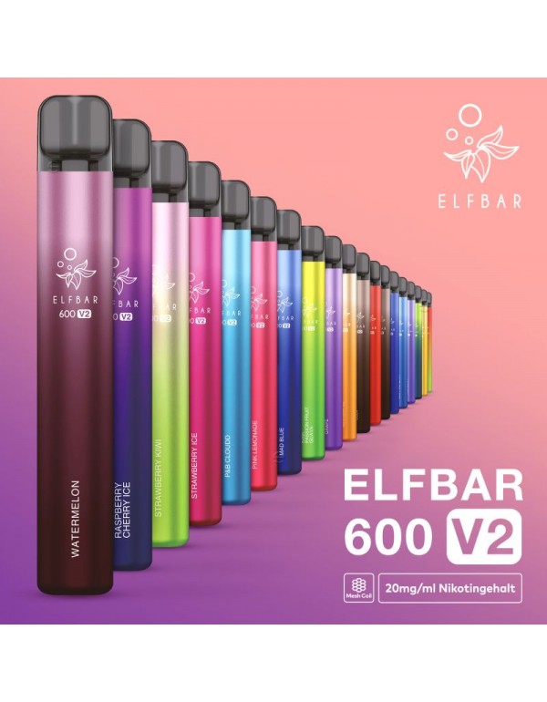 ELFBAR 600  Pink Grapefruit Einweg E-Zigarette V2 20mg/ml