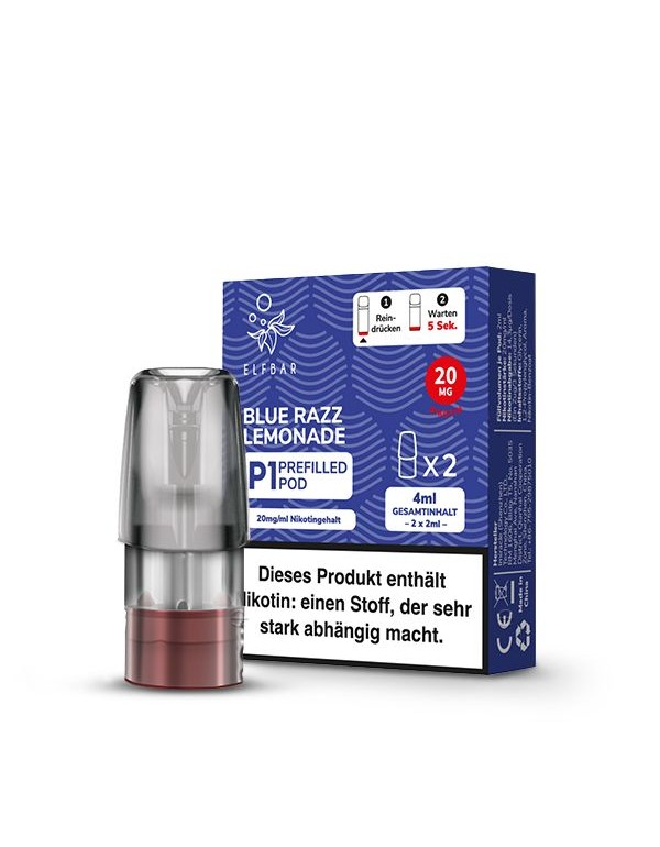 Elfbar Mate500 Pods Blue Razz Lemonade 20mg/ml 2 Stück