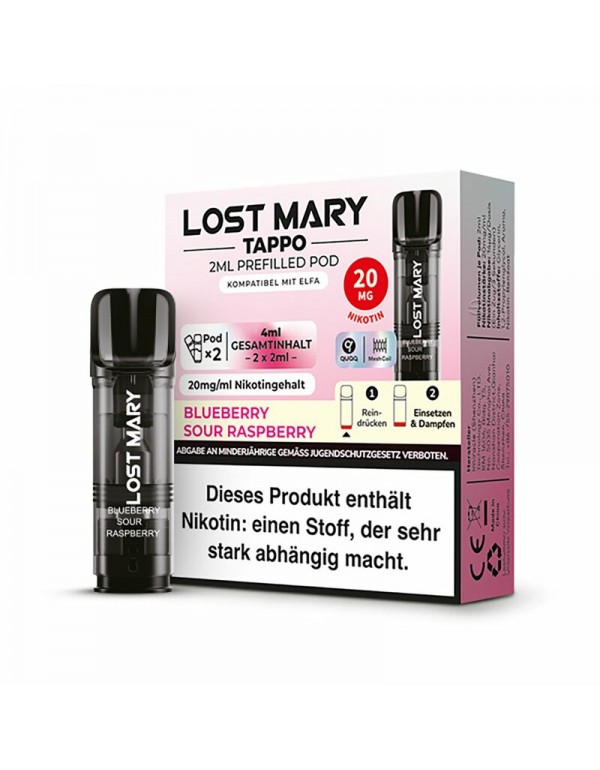 Lost Mary TAPPO Pods Blueberry Sour Raspberry 20mg...