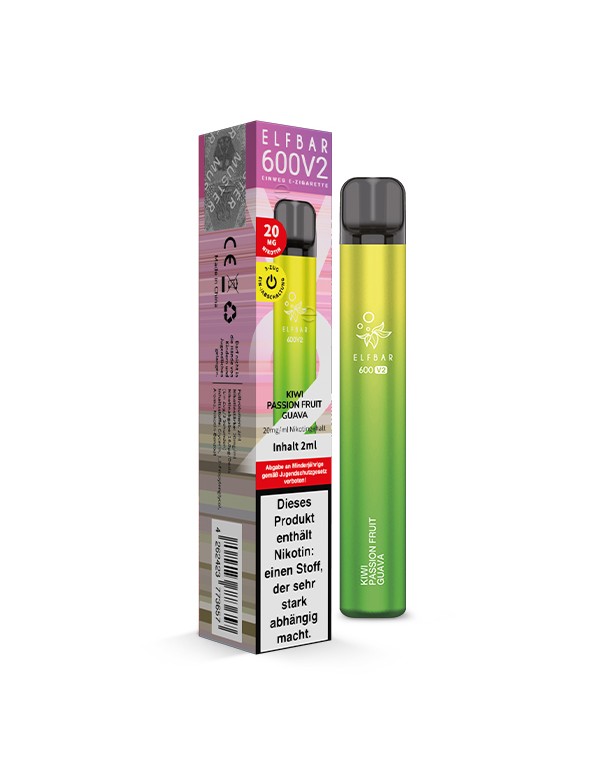 ELFBAR 600 V2 Kiwi Passionfruit Guava Einweg E-Zigarette 20mg/ml