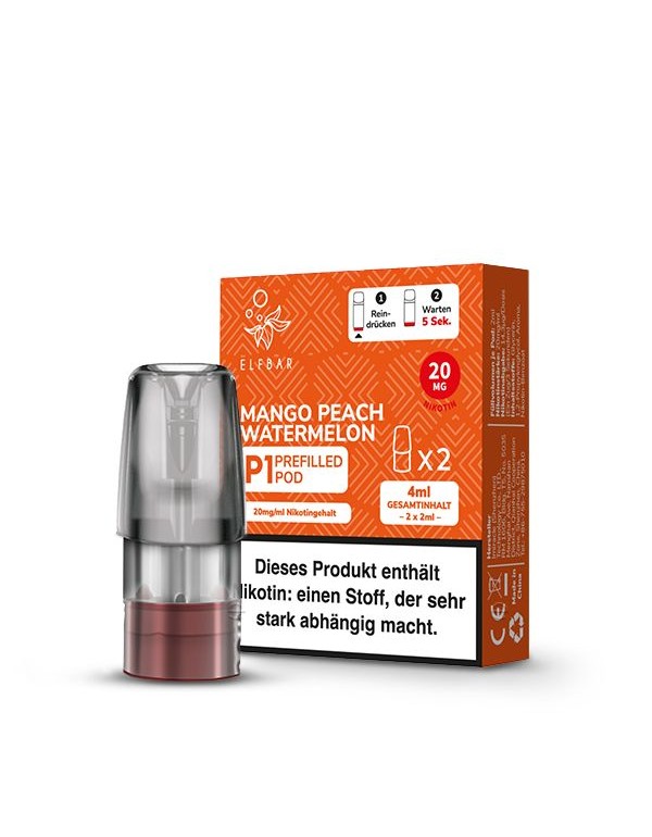 Elfbar Mate500 Pods Mango Peach Watermelon 20mg/ml 2 Stück