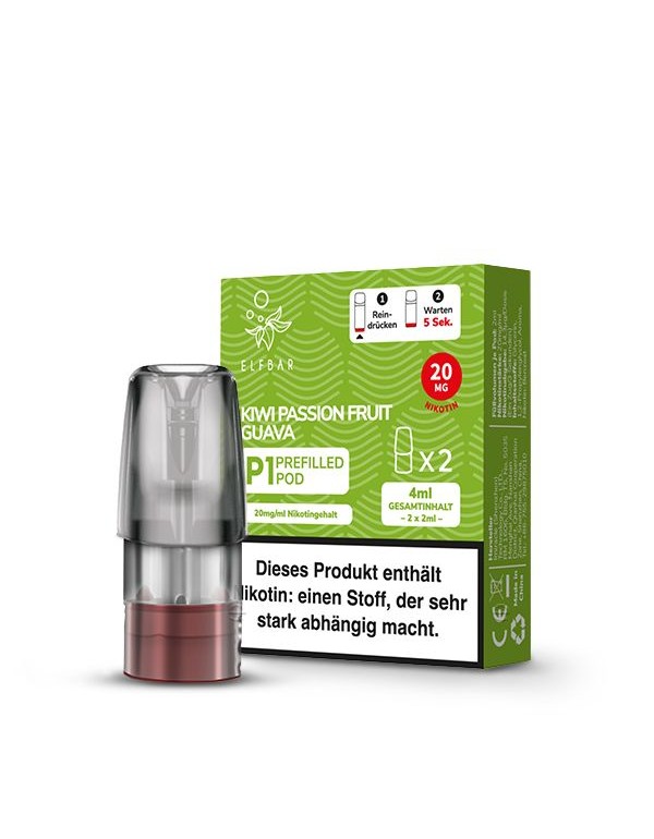 Elfbar Mate500 Pods Kiwi Passion Fruit Guava 20mg/ml 2 Stück