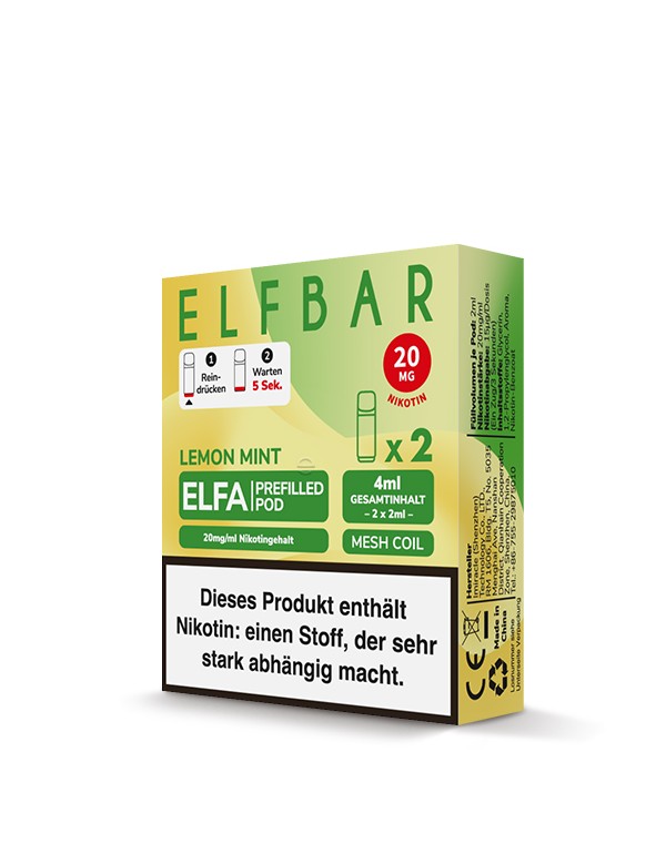 Elfbar ELFA Pods Lemon Mint 20mg/ml 2 Stück