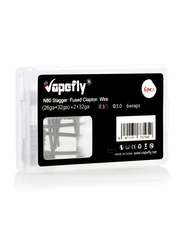 Vapefly Prebuilt Ni80 Stagger Fused Clapton Coil 0...