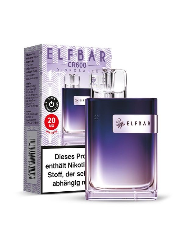 ELFBAR Crystal CR600 Grape Einweg E Zigarette 20mg/ml