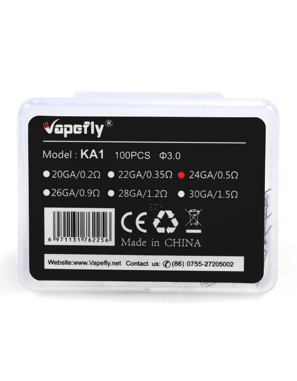 VAPEFLY | Prebuilt Coil | KA1 | Kanthal 24GA 100 S...